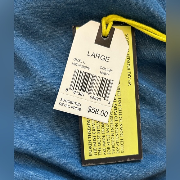 Denim Shirt with Baseball Collar - Picture 7 of 8